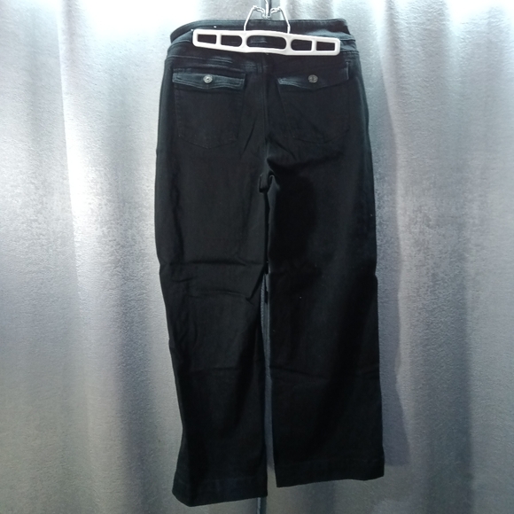 Black Wide Leg Ankle Jeans - Picture 2 of 6